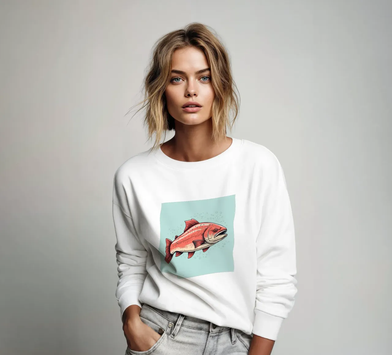 Salmone retrò felpa da Funny Animals