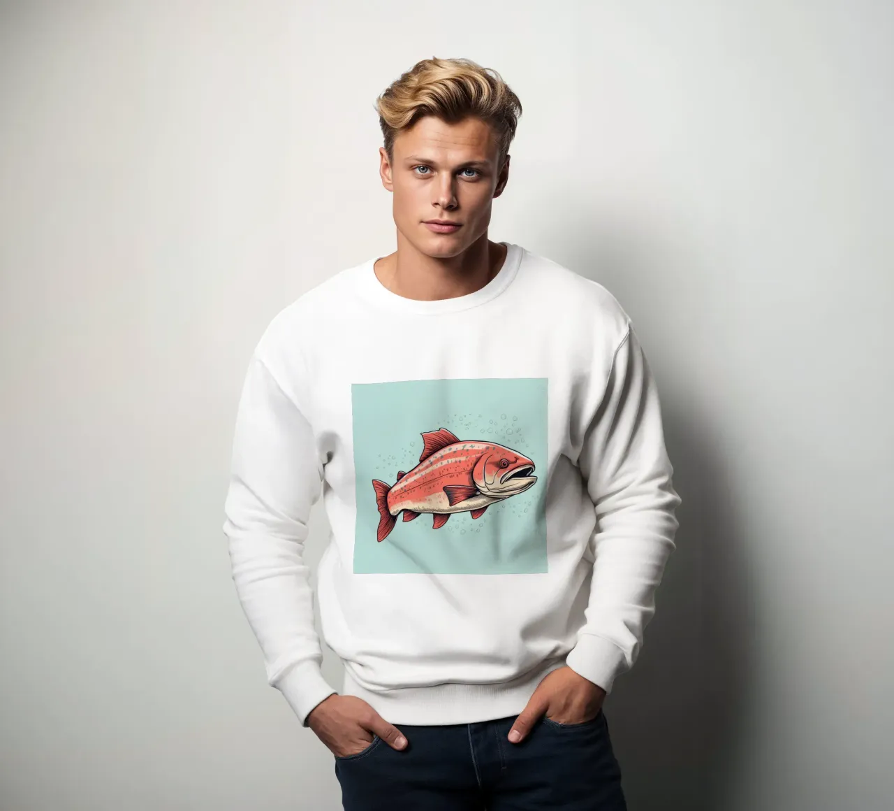 Salmone retrò felpa da Funny Animals