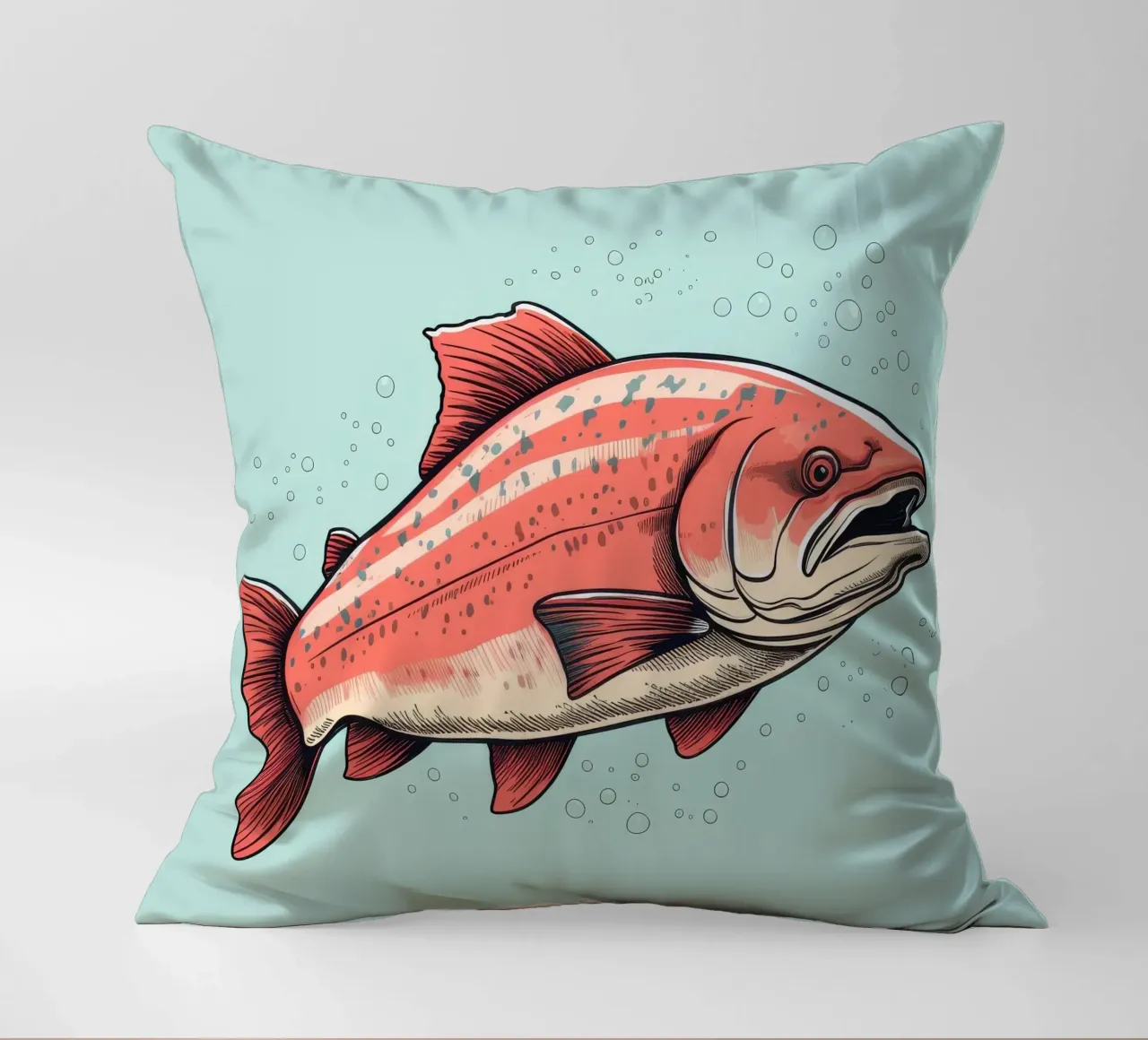 Salmone retrò cuscino da Funny Animals
