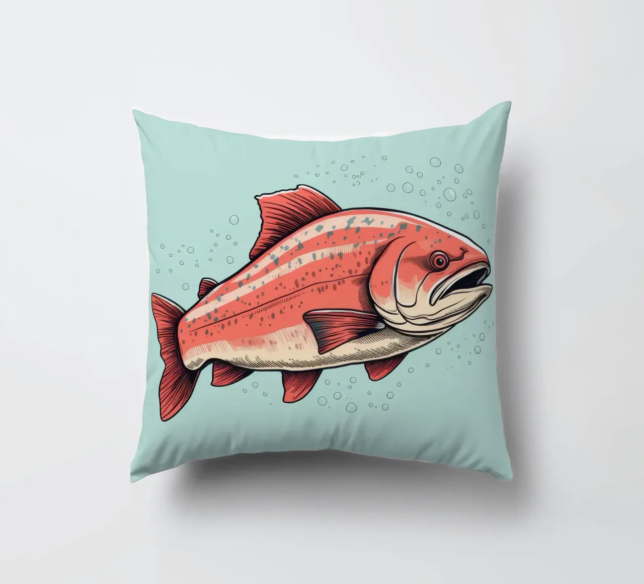 Salmone retrò cuscino da Funny Animals