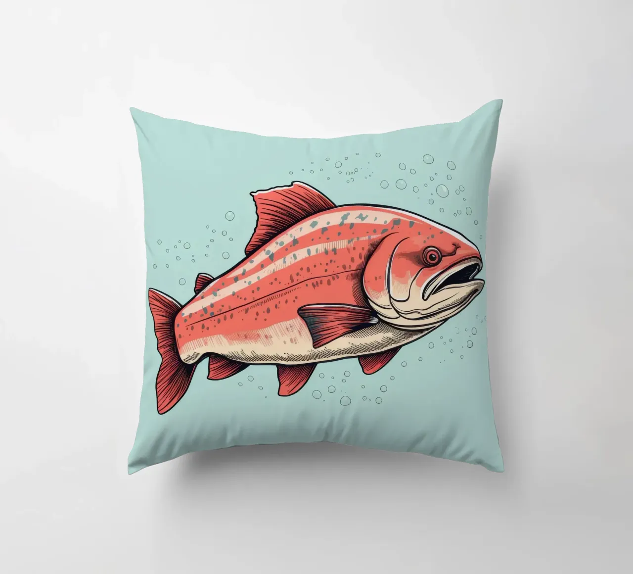 Salmone retrò cuscino da Funny Animals