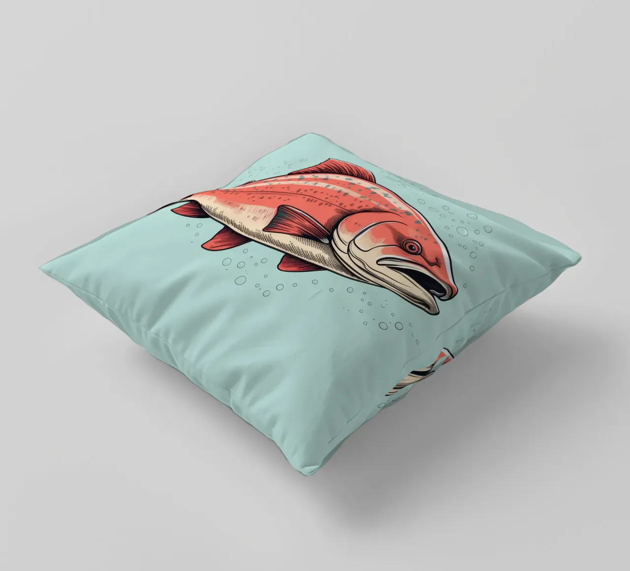 Salmone retrò cuscino da Funny Animals