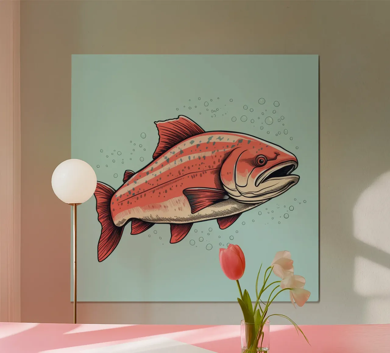 Salmone retrò poster da Funny Animals