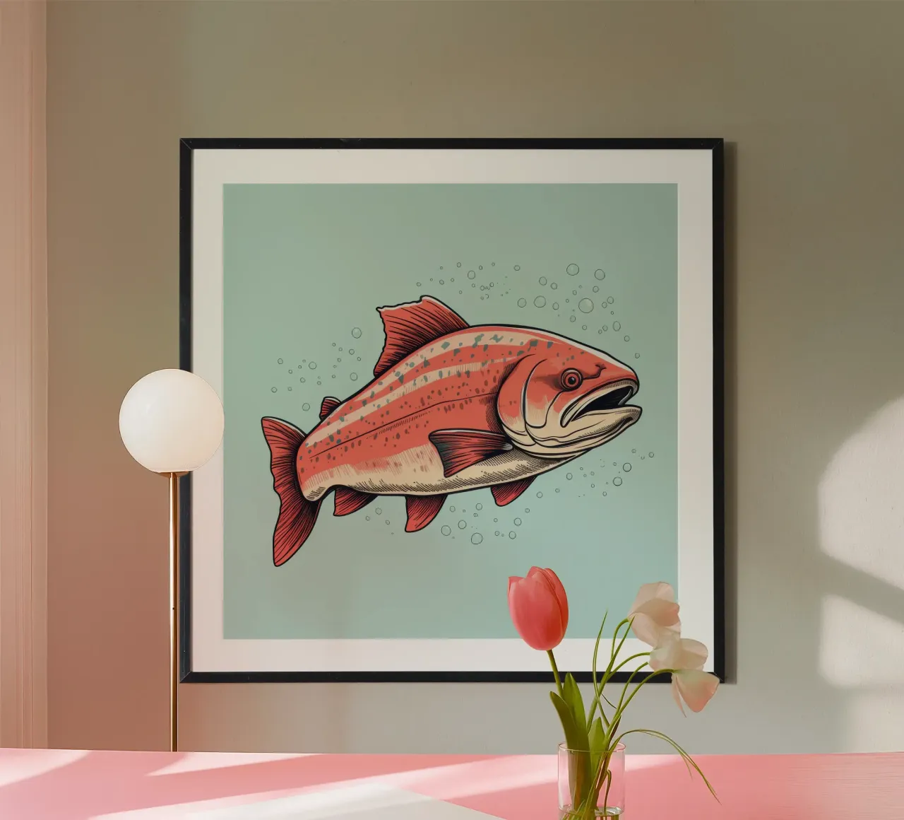 Salmone retrò poster da Funny Animals