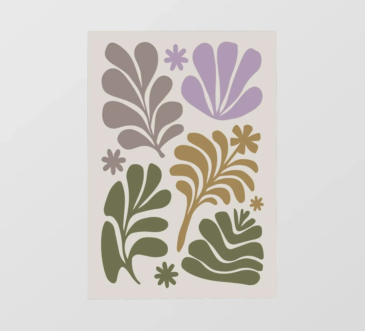 Modern Organic Botanical Illustration in Soft Tones backlit film by E Cannon