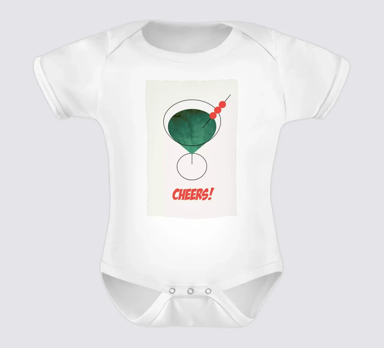 Cheers! short-sleeve baby romper by Kubistika