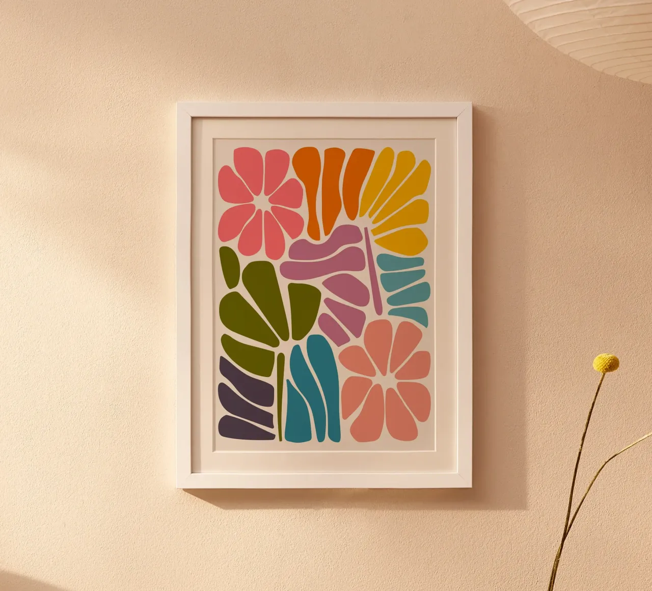 Bunte abstrakte botanische - Matisse inspiriert Ausschnitt Kunst Poster von E Cannon