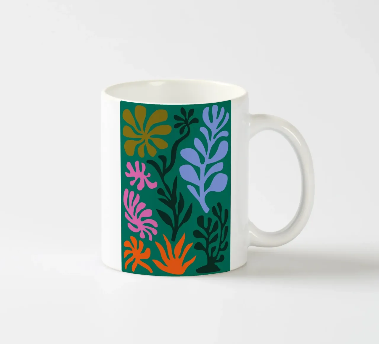 Levendig Abstract Botanisch - Geïnspireerd door Matisse keramische mok van E Cannon