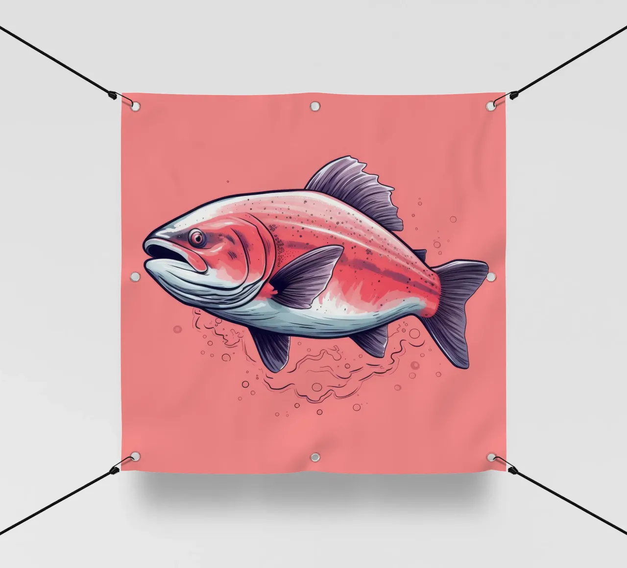 Salmone retrò telo in pvc da Funny Animals