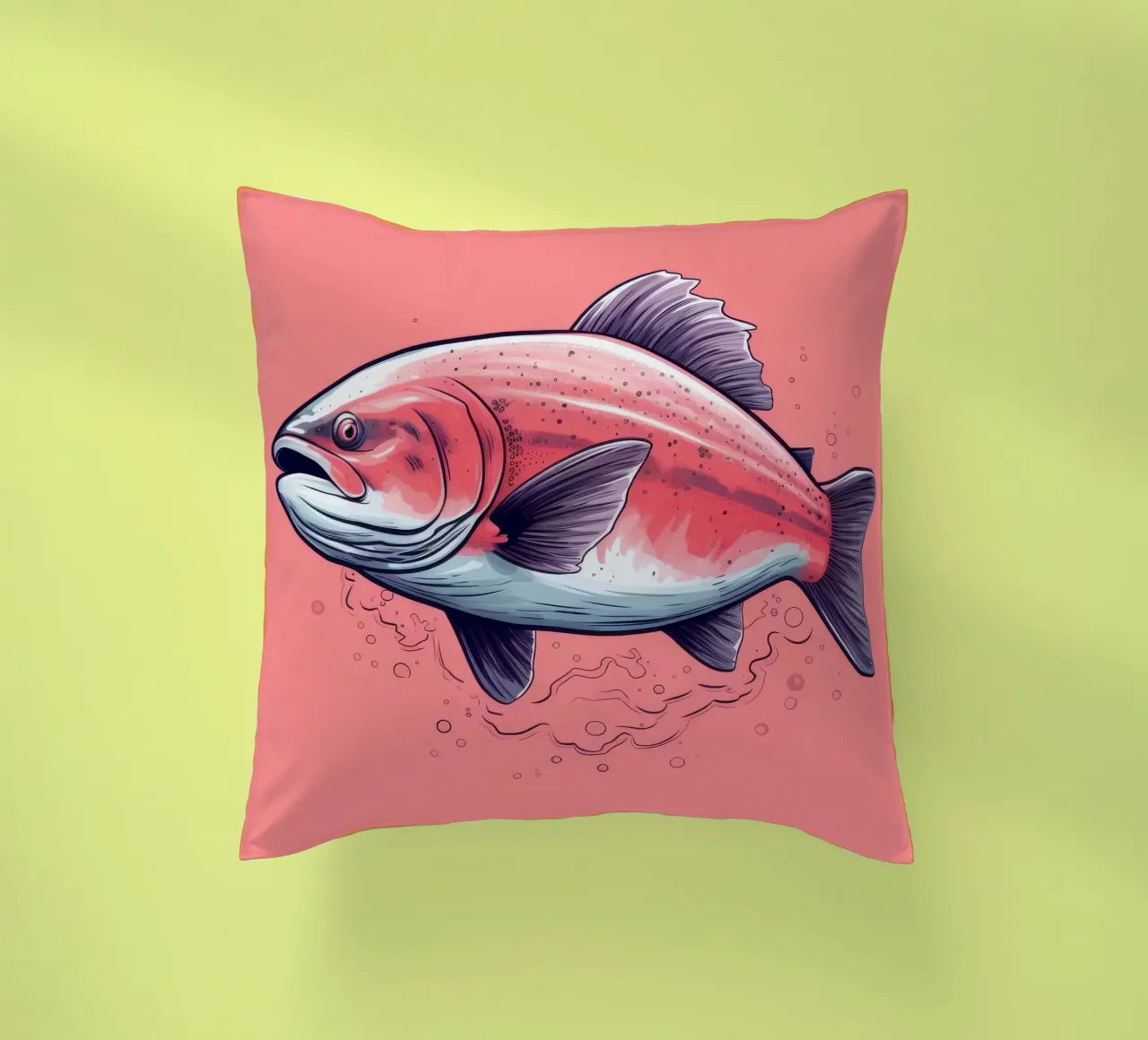 Salmone retrò cuscino da Funny Animals