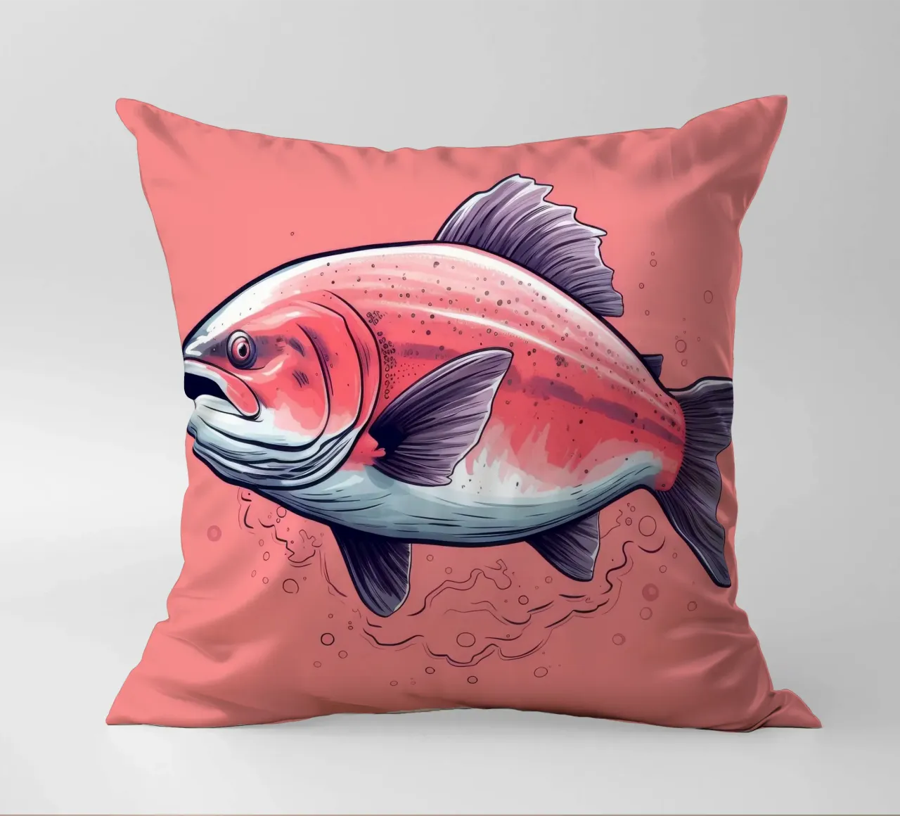 Salmone retrò cuscino da Funny Animals