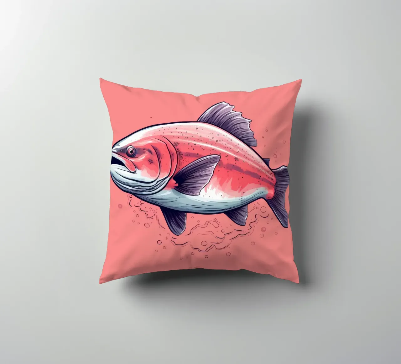 Salmone retrò cuscino da Funny Animals