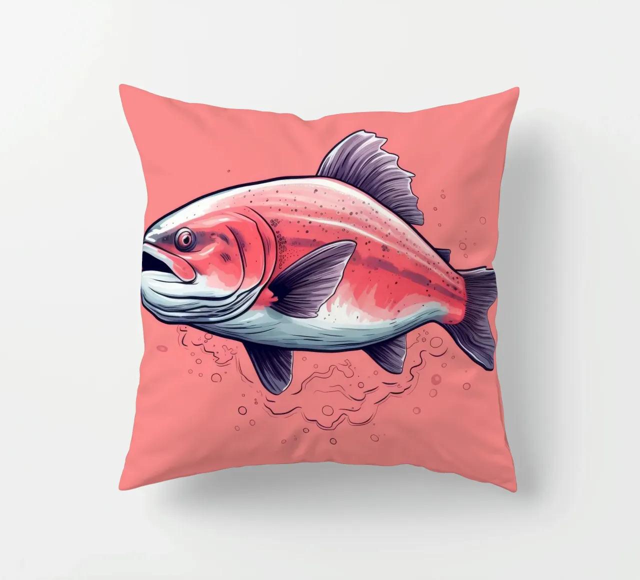 Salmone retrò cuscino da Funny Animals