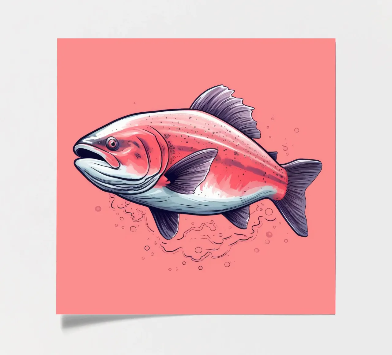 Retro-Lachs Stickerbogen von Funny Animals