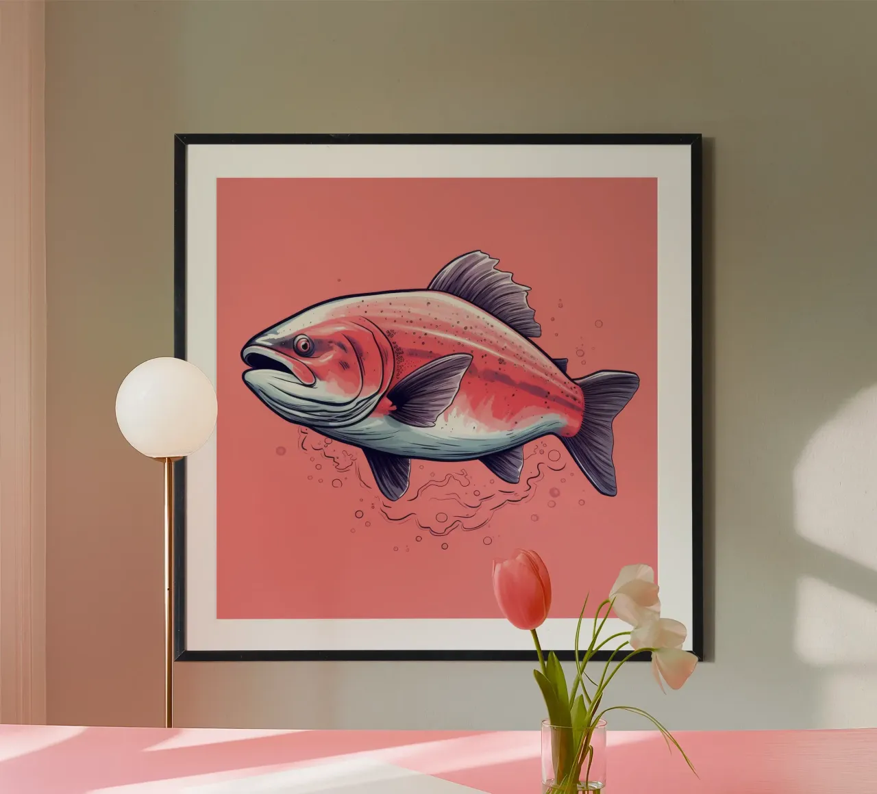 Salmone retrò poster da Funny Animals