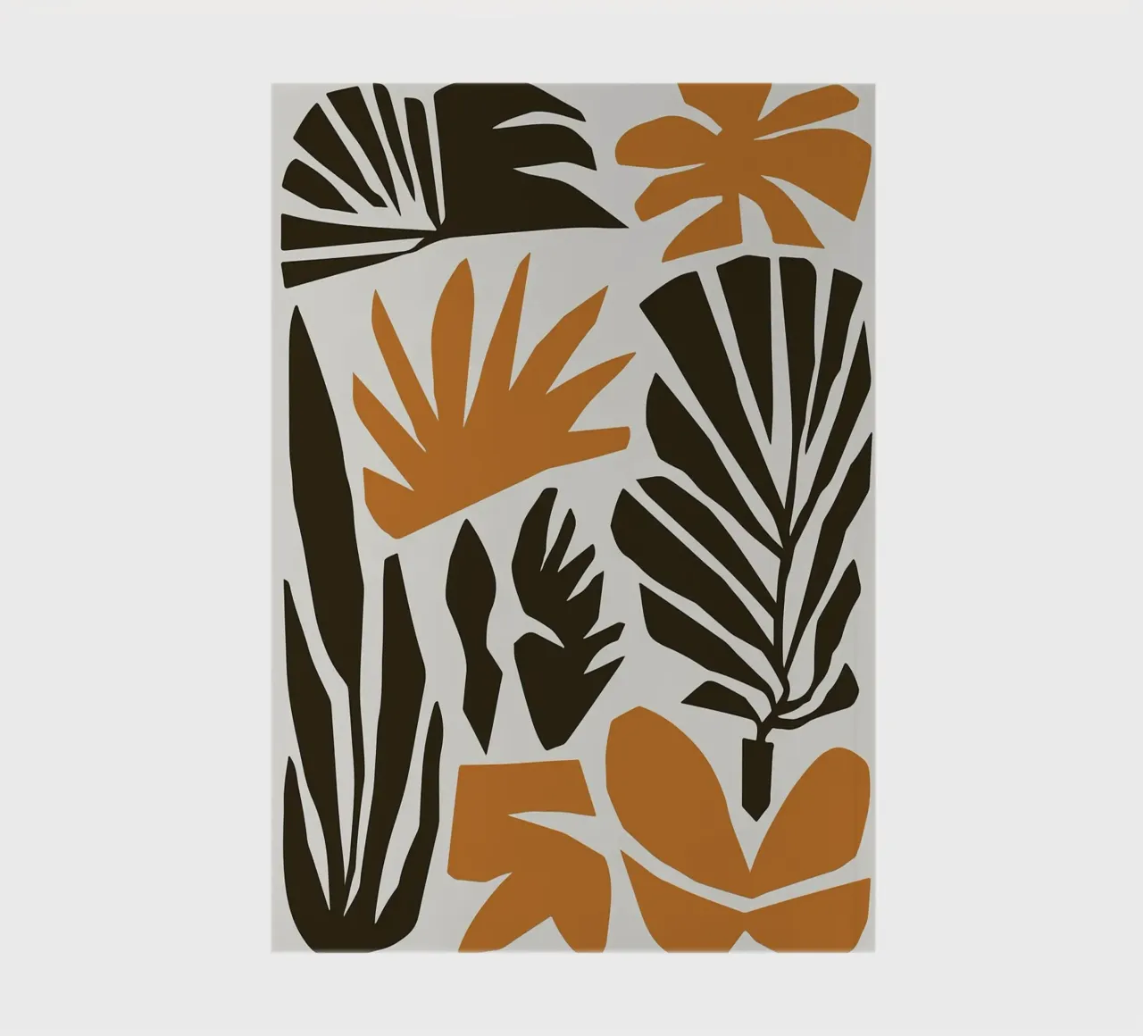 Bold Tropical Abstract Leaf in Earthy Tones notebook by E Cannon