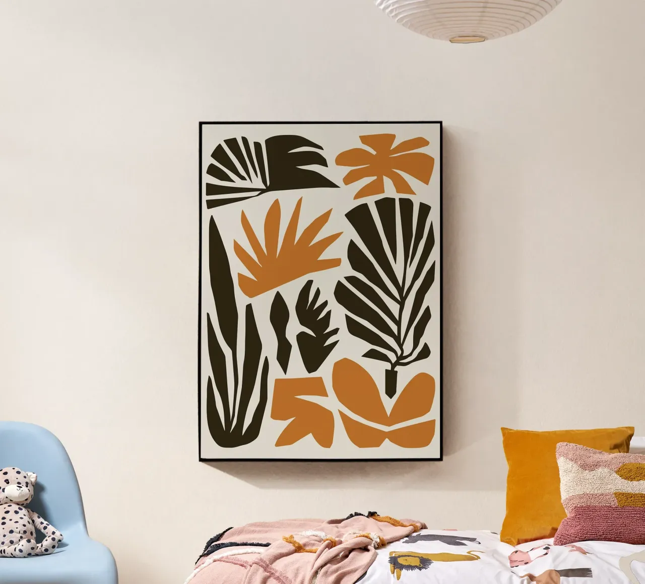 Bold Tropical Abstract Leaf in Earthy Tones acrylic glass by E Cannon