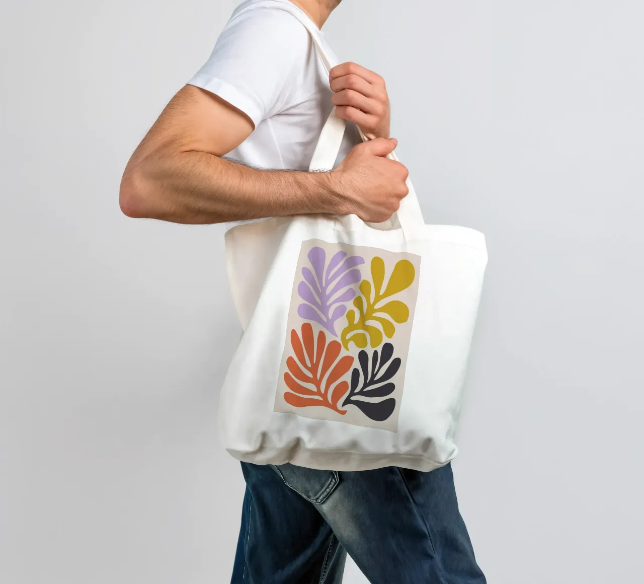 Modern Abstract Botanicals in Warm and Vibrant Hues tote bag by E Cannon