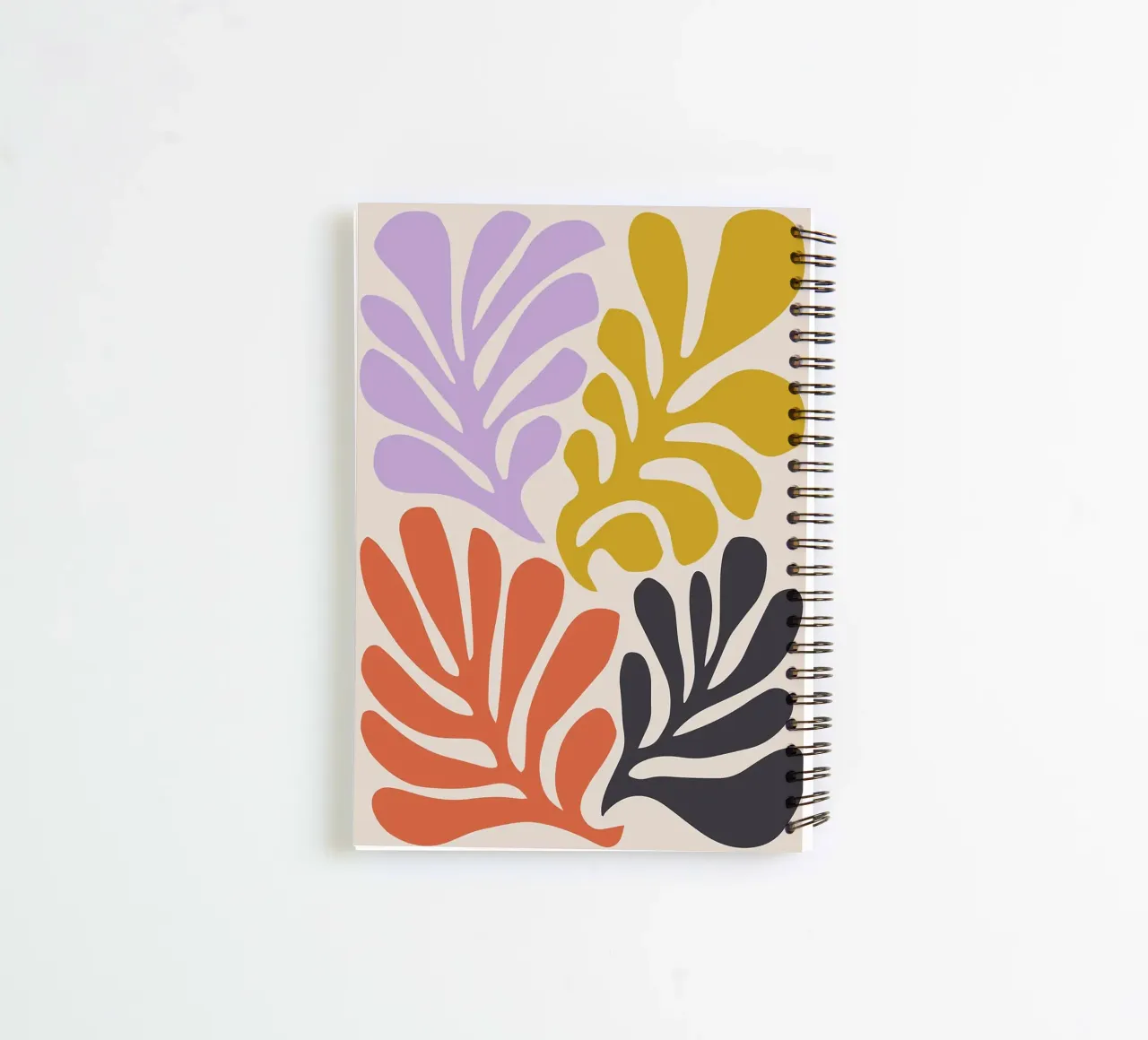 Modern Abstract Botanicals in Warm and Vibrant Hues spiral notebook by E Cannon