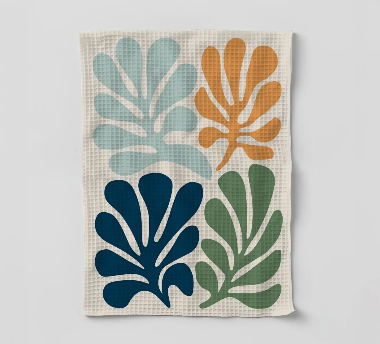 Collage botanico moderno di metà secolo nei toni della terra canovaccio da cucina da E Cannon
