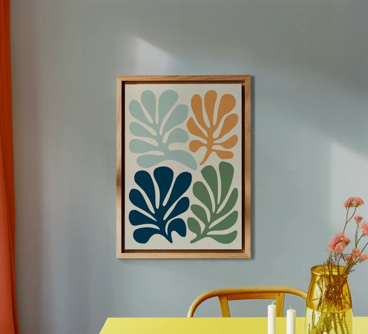 Mid-Century Modern Botanical Collage in Earthy Tones alu-dibond by E Cannon