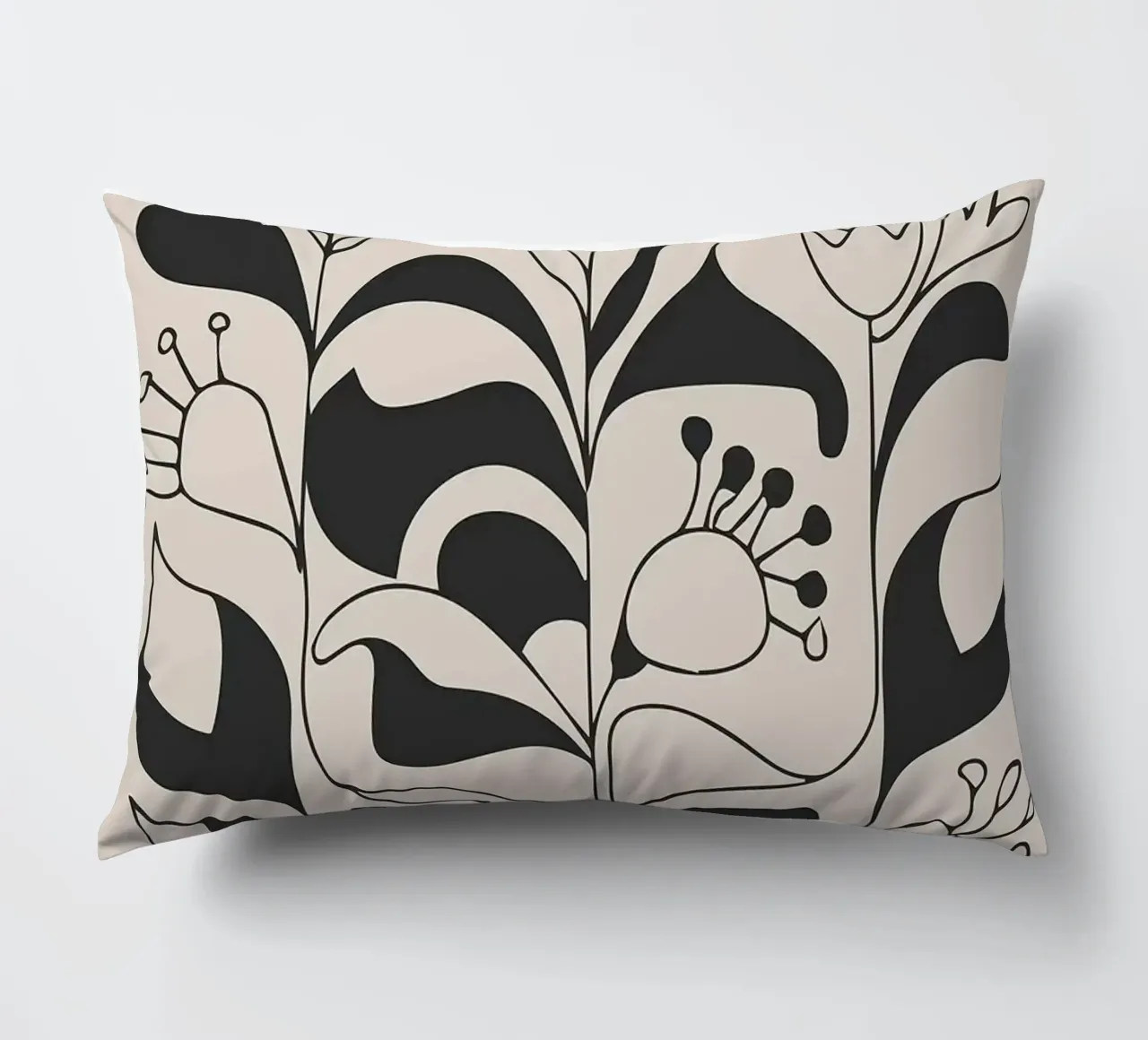 Arte floreale in bianco e nero cuscino da E Cannon