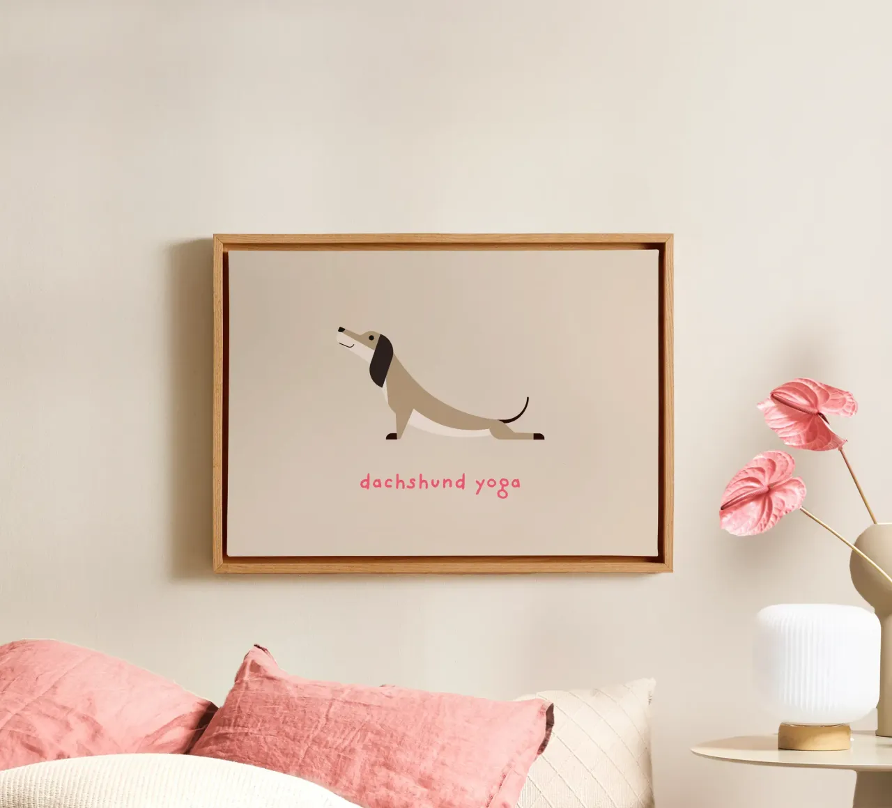 Dackel Yoga - upward facing dog canvas by Carolin Vonhoff