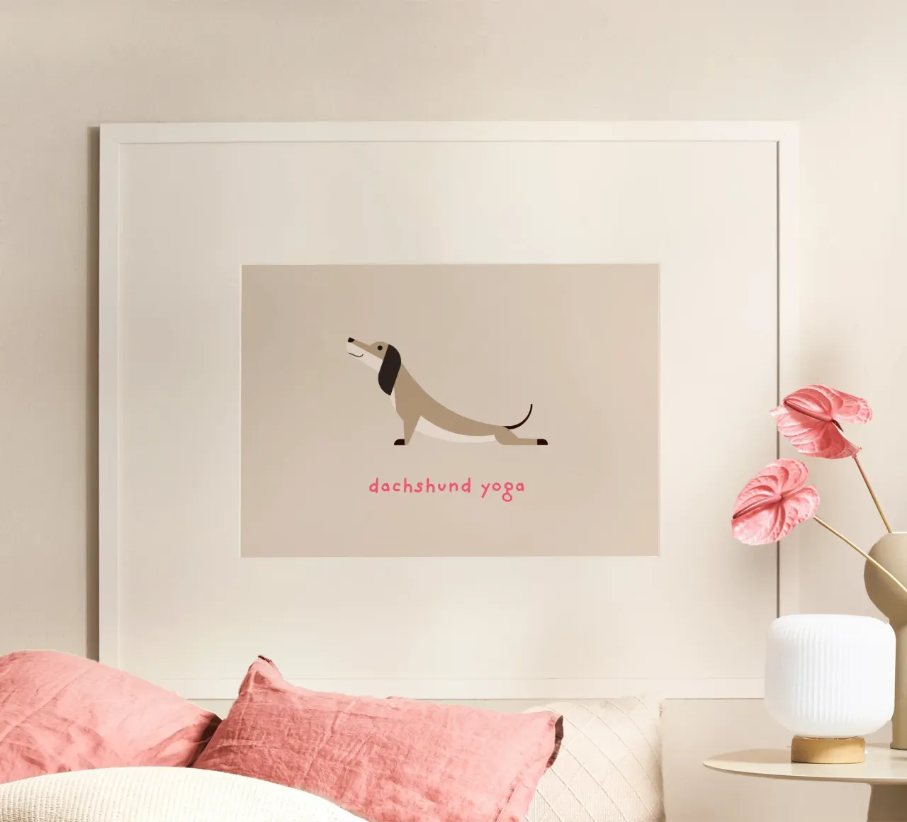 Dackel Yoga - upward facing dog poster by Carolin Vonhoff