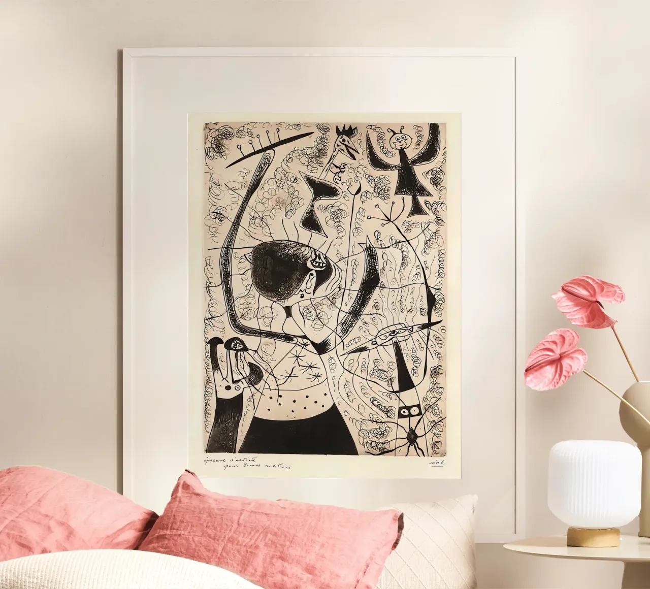 De drie zussen poster met kunststof frame van Narciso
