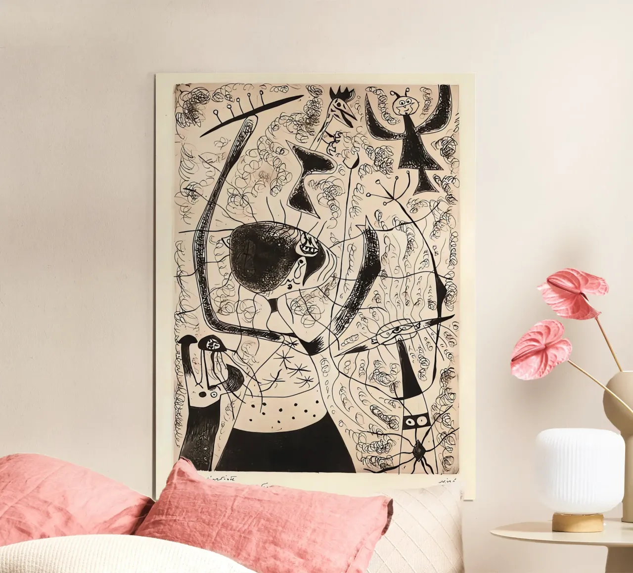 De drie zussen poster met kunststof frame van Narciso