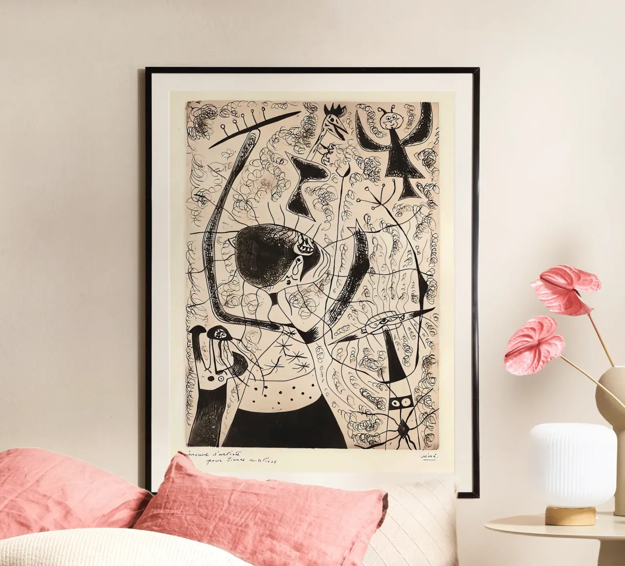De drie zussen poster met kunststof frame van Narciso