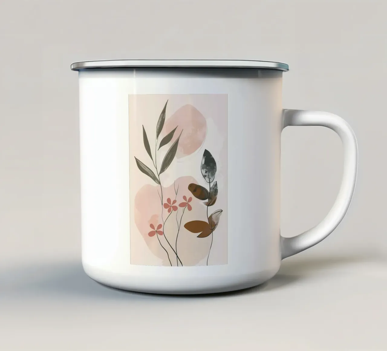 foglie fiori forme astratte tazza in smalto da Robert Wiesner