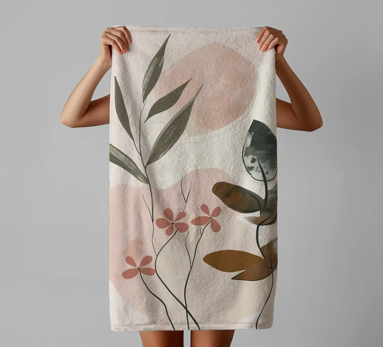 foglie fiori forme astratte asciugamano da bagno da Robert Wiesner