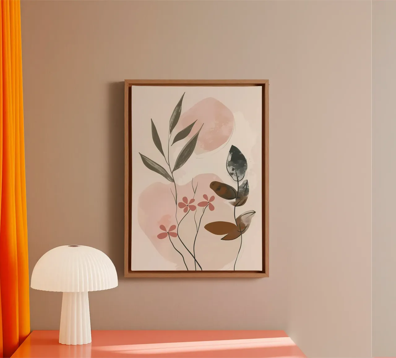 foglie fiori forme astratte tela con Cornice a cassetta da Robert Wiesner