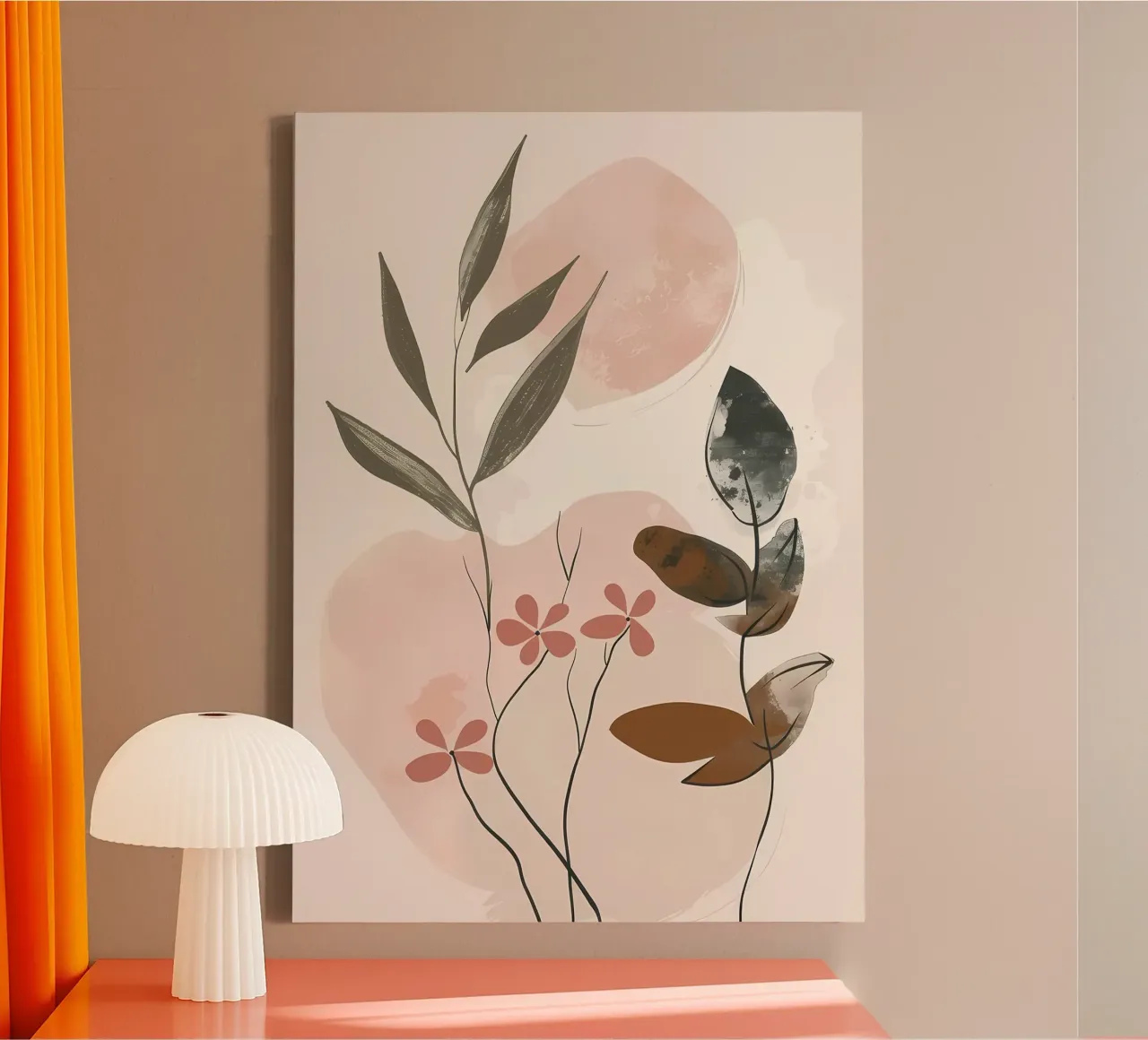 foglie fiori forme astratte tela con Cornice a cassetta da Robert Wiesner