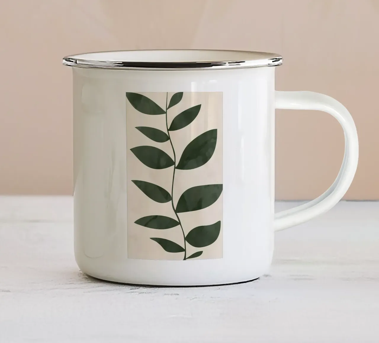 foglie verde natura tazza in smalto da Robert Wiesner