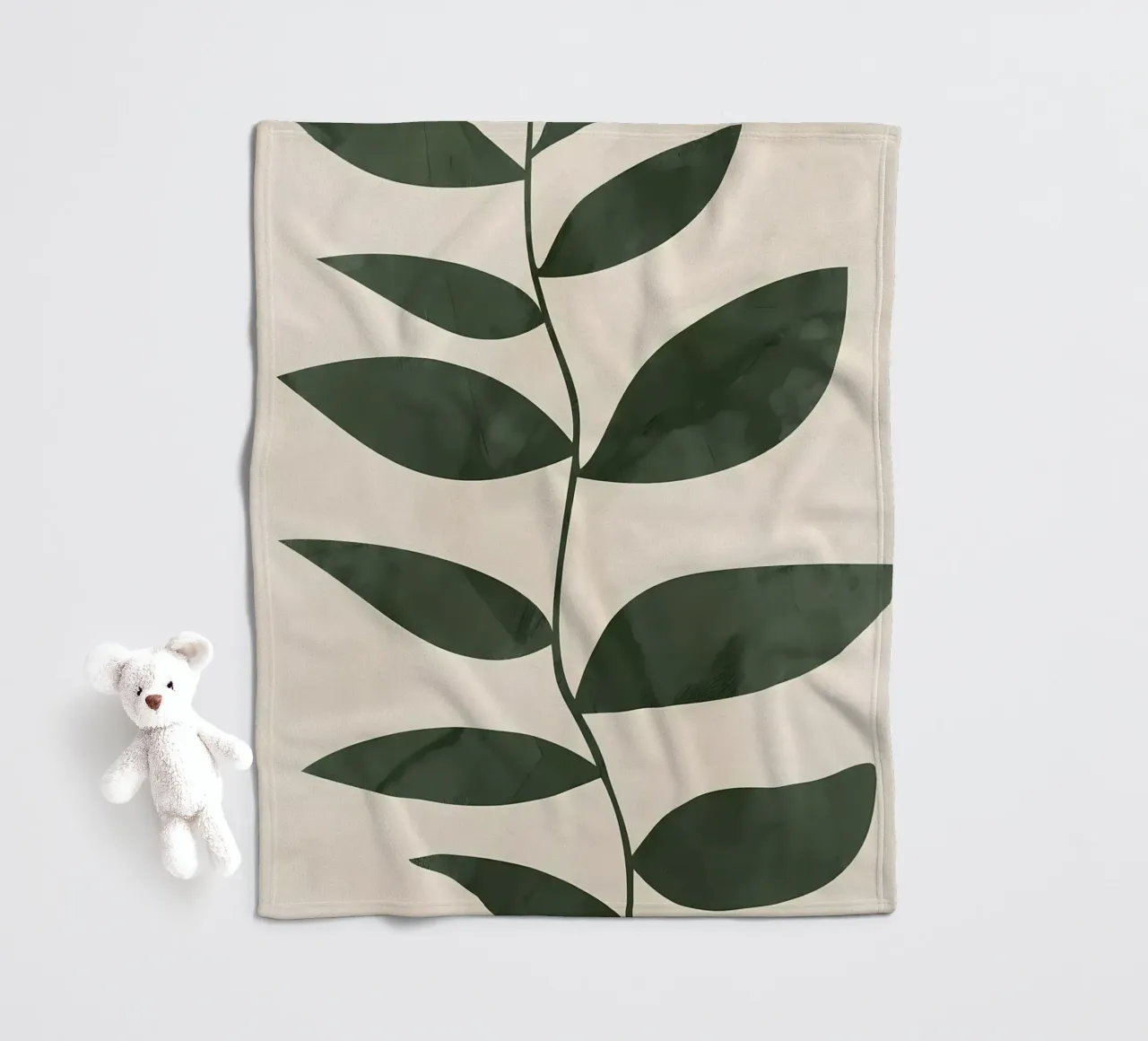 leaves greenery nature fleece blanket by Robert Wiesner