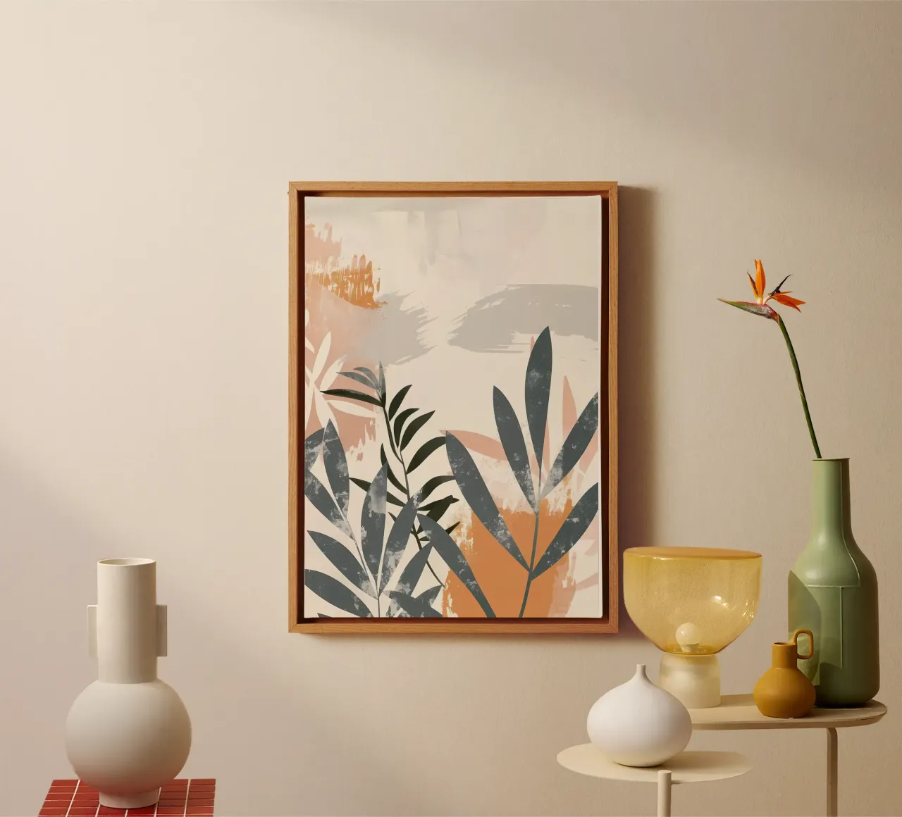abstracte bladeren gebladerte canvas met Baklijst van Robert Wiesner