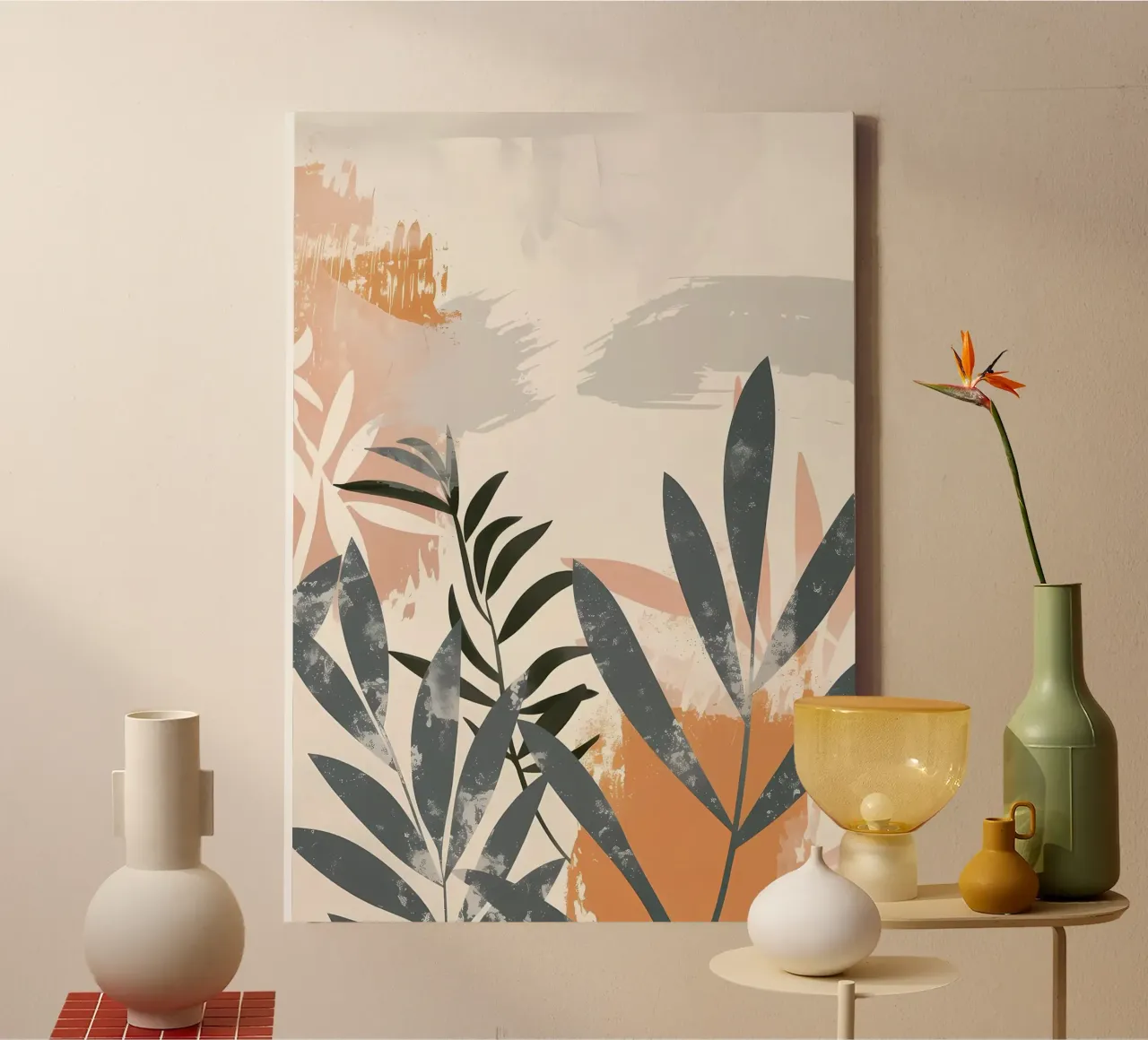 abstracte bladeren gebladerte canvas met Baklijst van Robert Wiesner