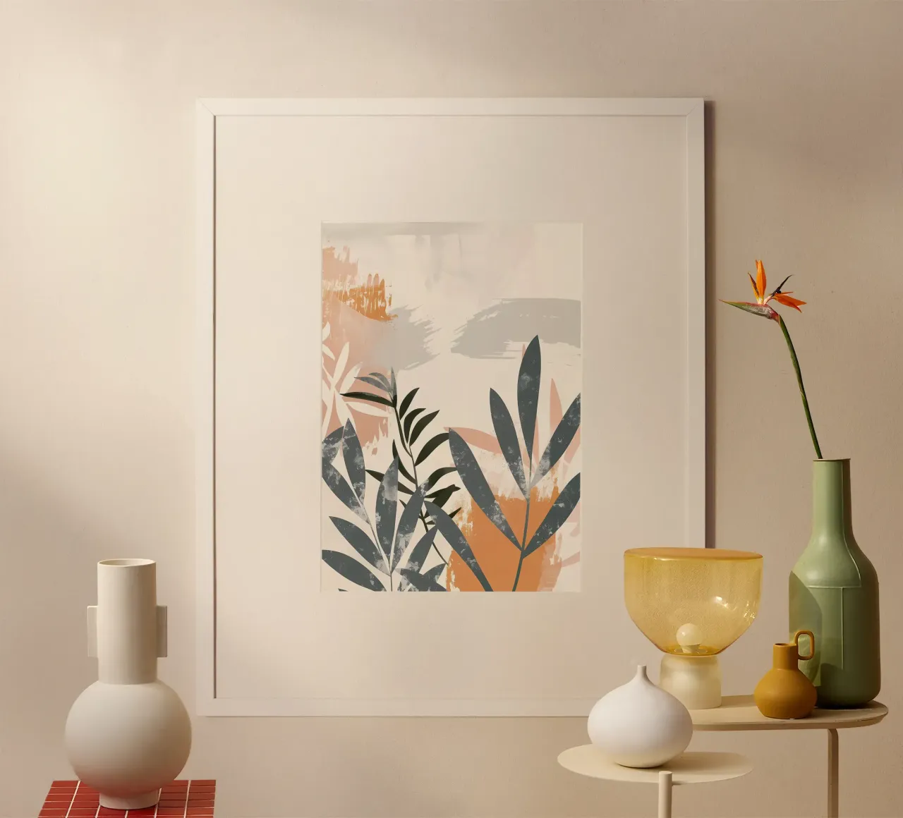 foglie astratte fogliame poster con telaio in plastica da Robert Wiesner