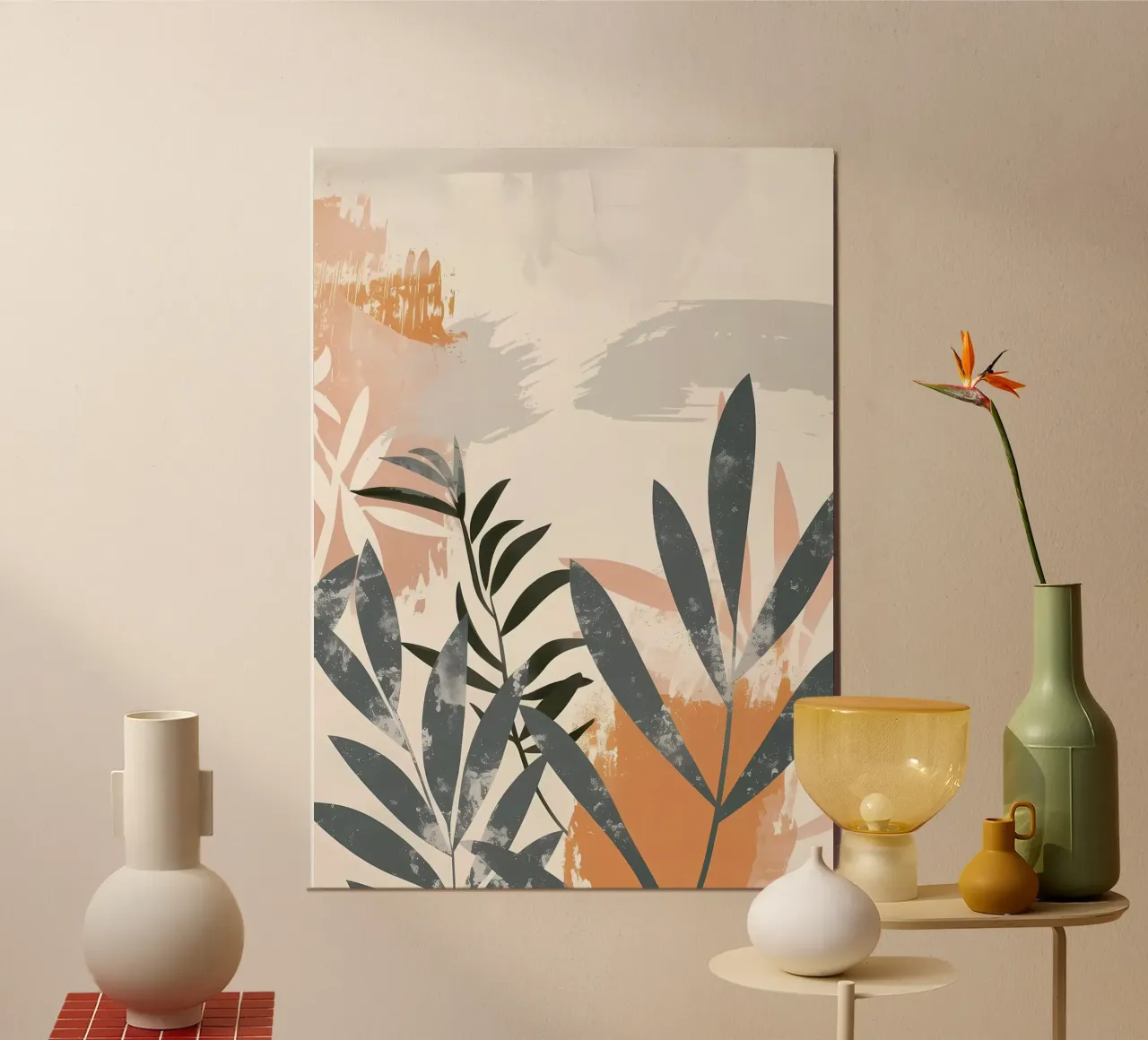 foglie astratte fogliame poster con telaio in plastica da Robert Wiesner