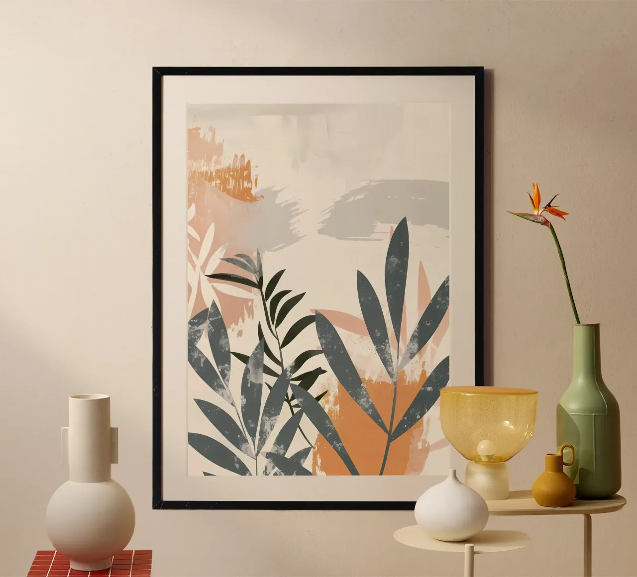 foglie astratte fogliame poster con telaio in plastica da Robert Wiesner