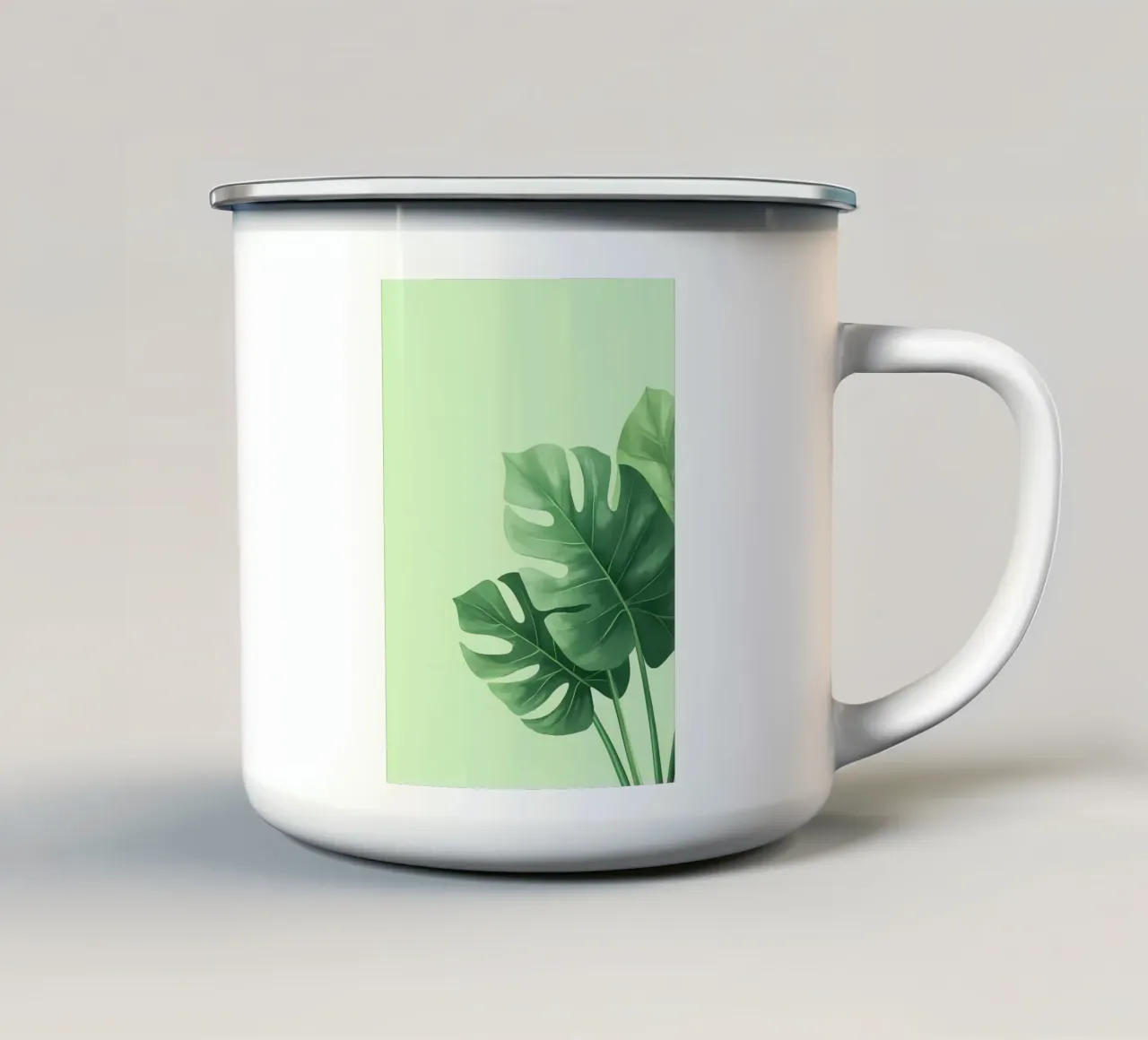 monstera verde botanica tazza in smalto da Robert Wiesner