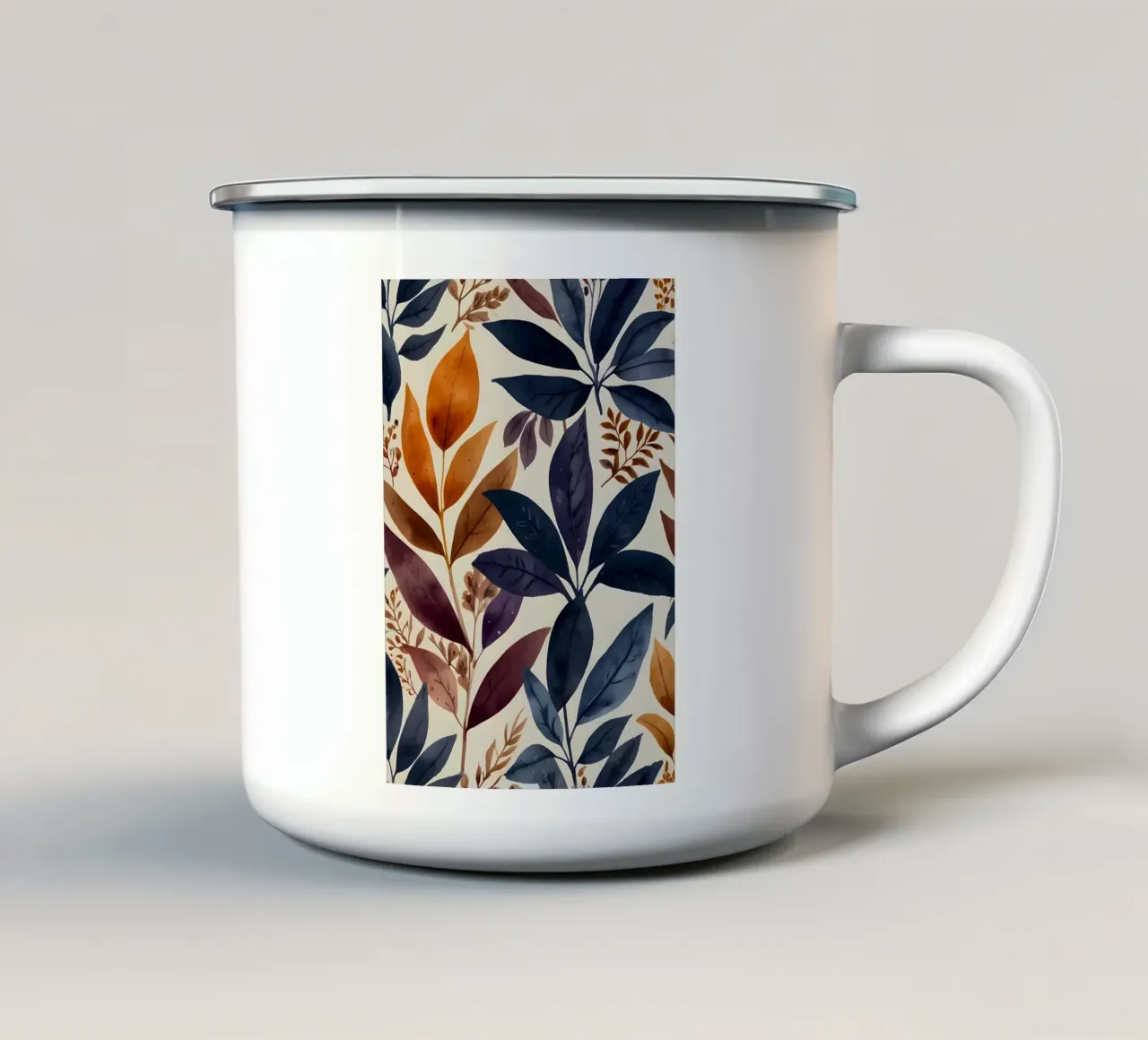 foglie fogliame foglie blu tazza in smalto da Robert Wiesner
