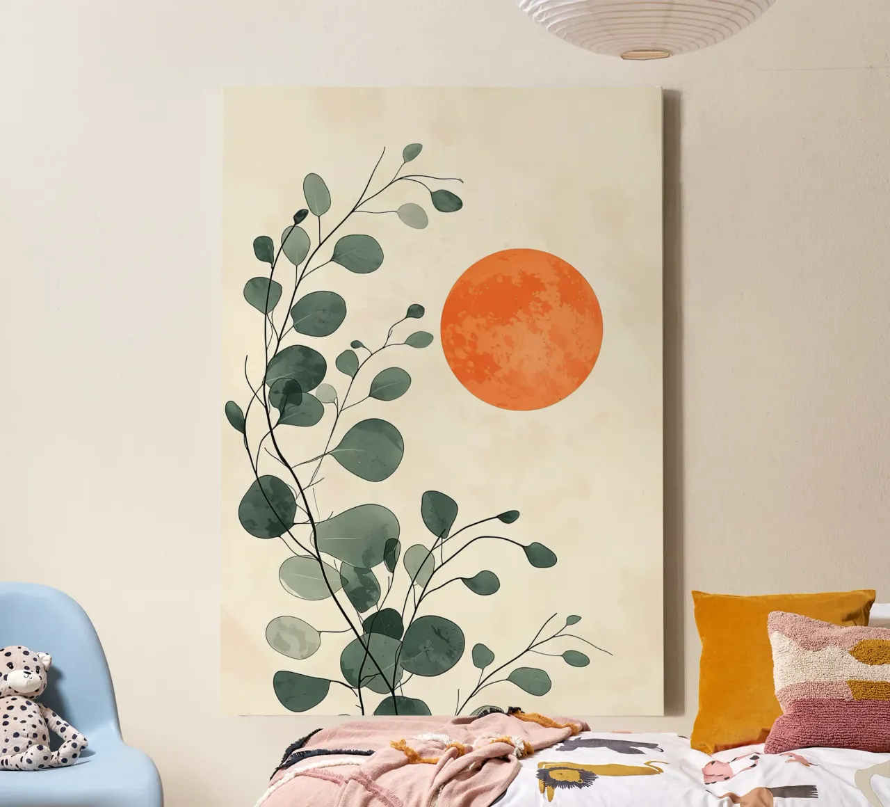 sun orange circle minimal canvas by Robert Wiesner