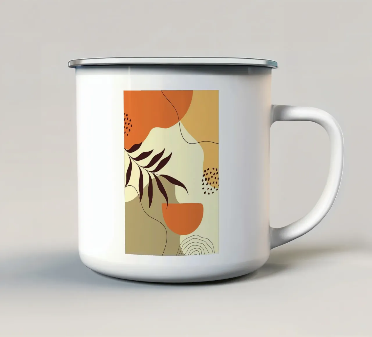 foglie a linee curve a pois tazza in smalto da Robert Wiesner