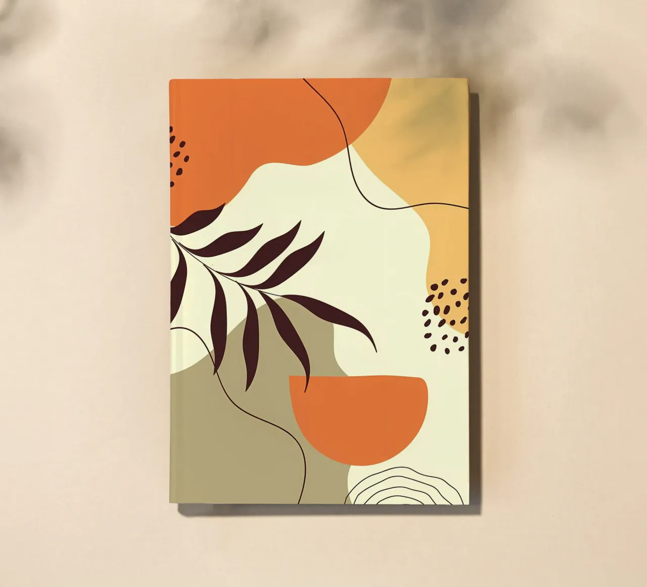 leaves curved-lines polka-dots notebook by Robert Wiesner