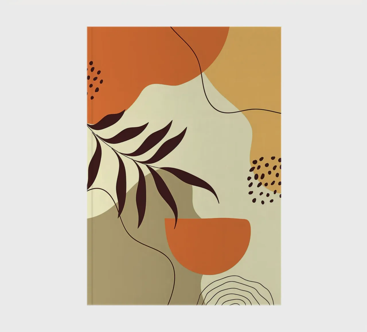 leaves curved-lines polka-dots notebook by Robert Wiesner