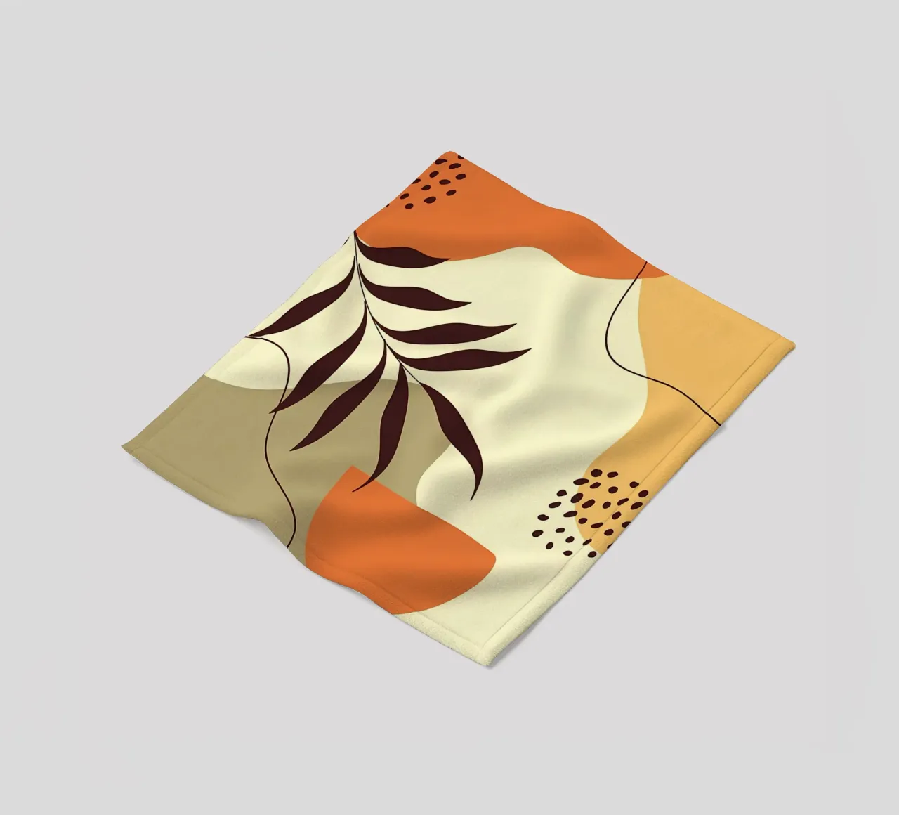 foglie a linee curve a pois coperta in pile da Robert Wiesner