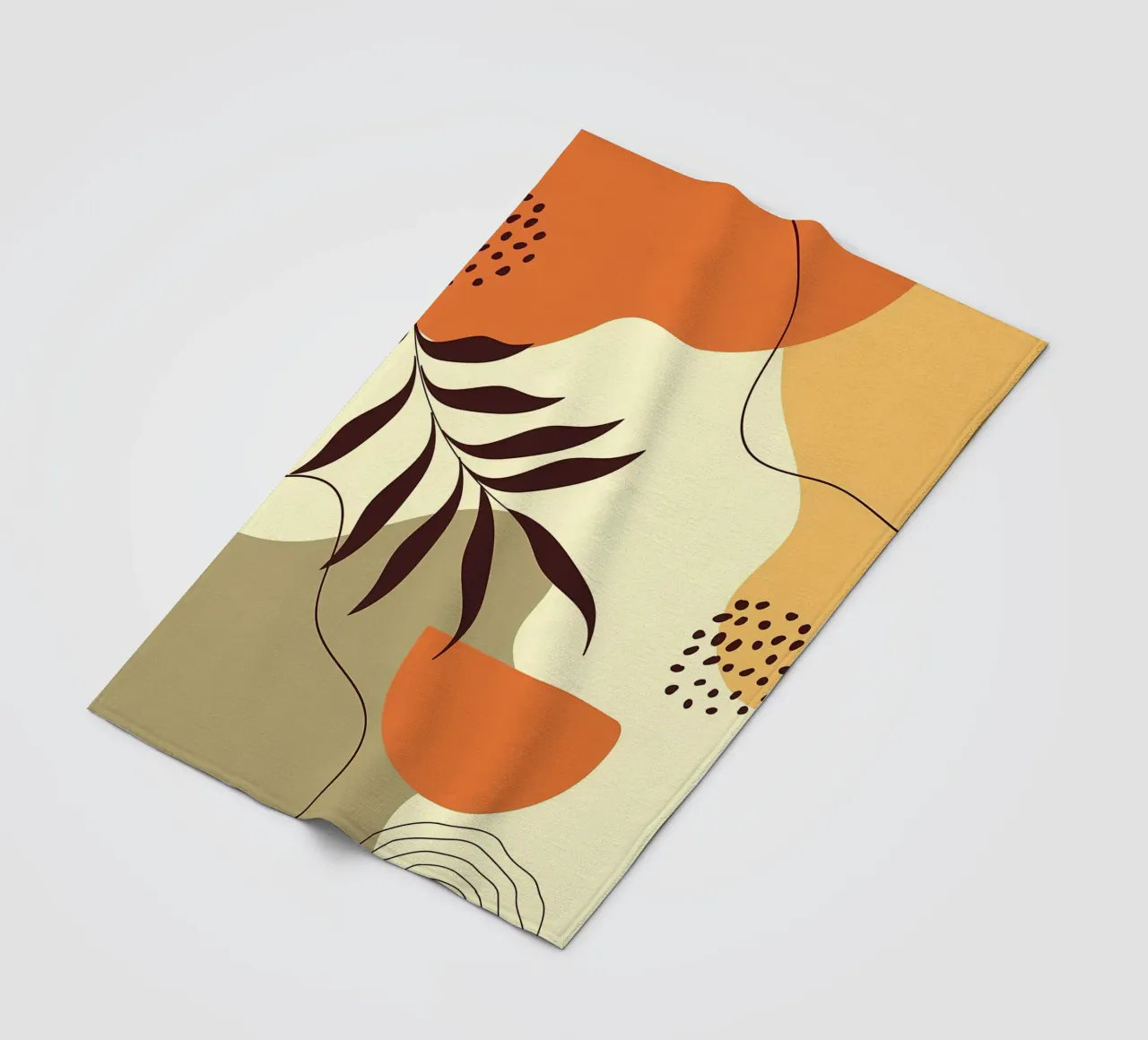 foglie a linee curve a pois coperta in pile da Robert Wiesner